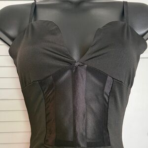 Black Sheer Panel Romper